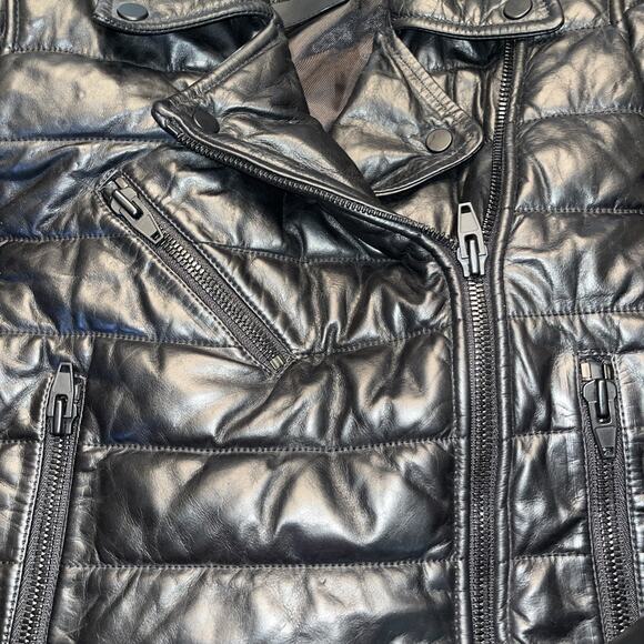 Alexander Wang x H&M Womens Jacket 2 Black Leather Moto Quilted - Picture 5 of 7